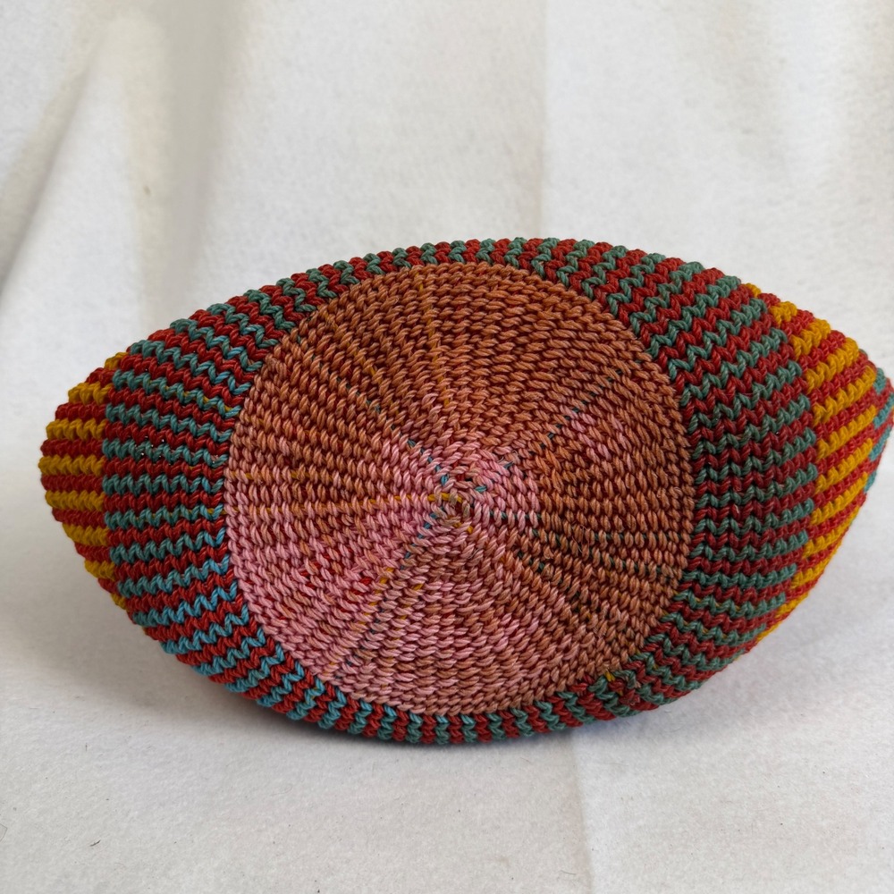 Boho Woven Straw Tote Bag Multi Color Striped Beach Shoulder Bag Summer Purse - Picture 5 of 9